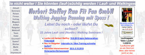 Screenshot der Webseite